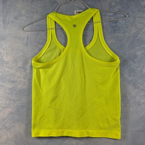 Lululemon Swiftly Tech Racerback Tank Top Neon Yellow Lime Athletic Women Size 2 - Picture 6 of 7